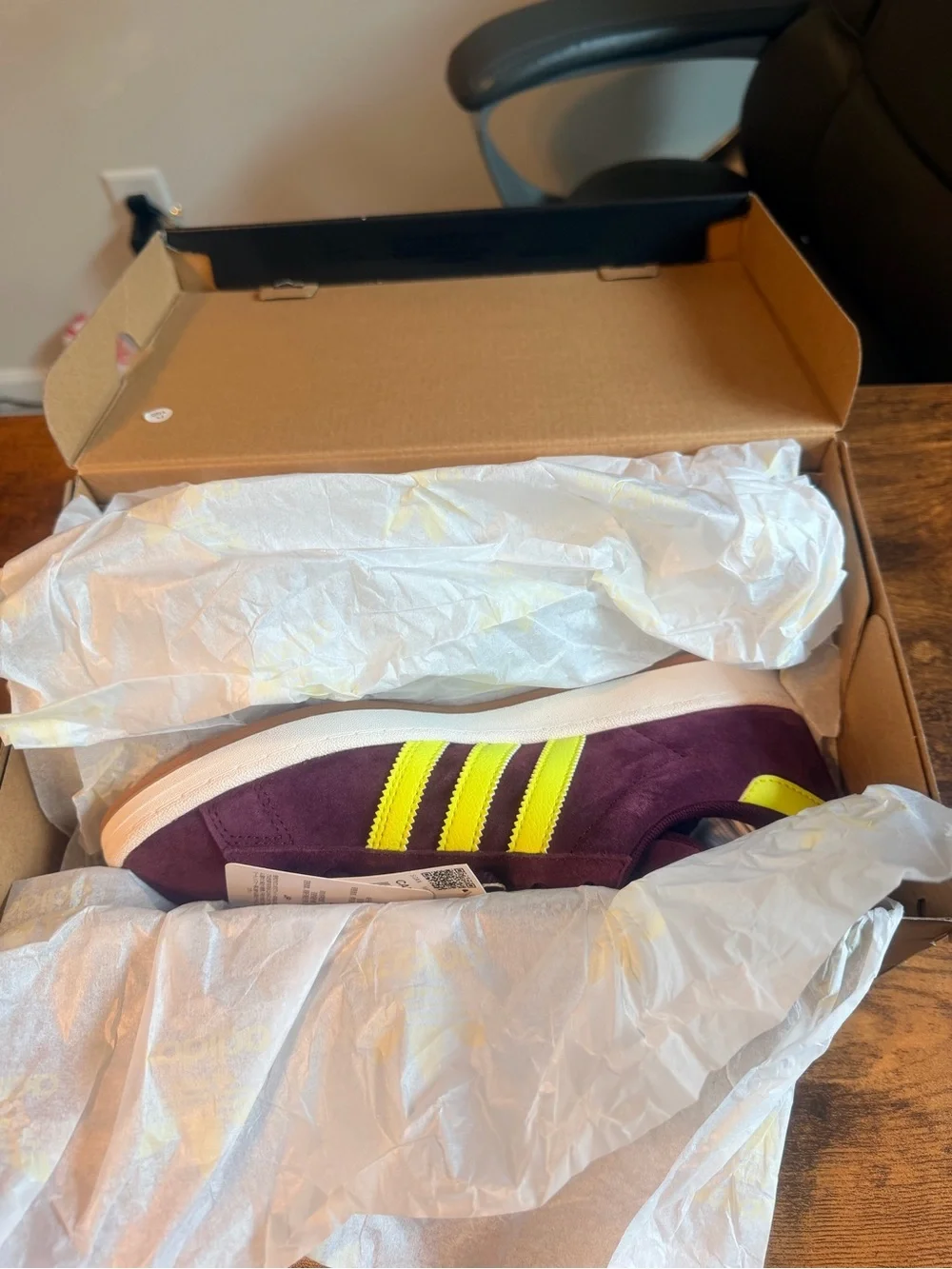 adidas Campus Suede Sneaker - Purple/Neon Yellow 7.5M/8.5W